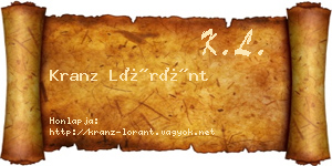 Kranz Lóránt névjegykártya