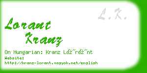 lorant kranz business card